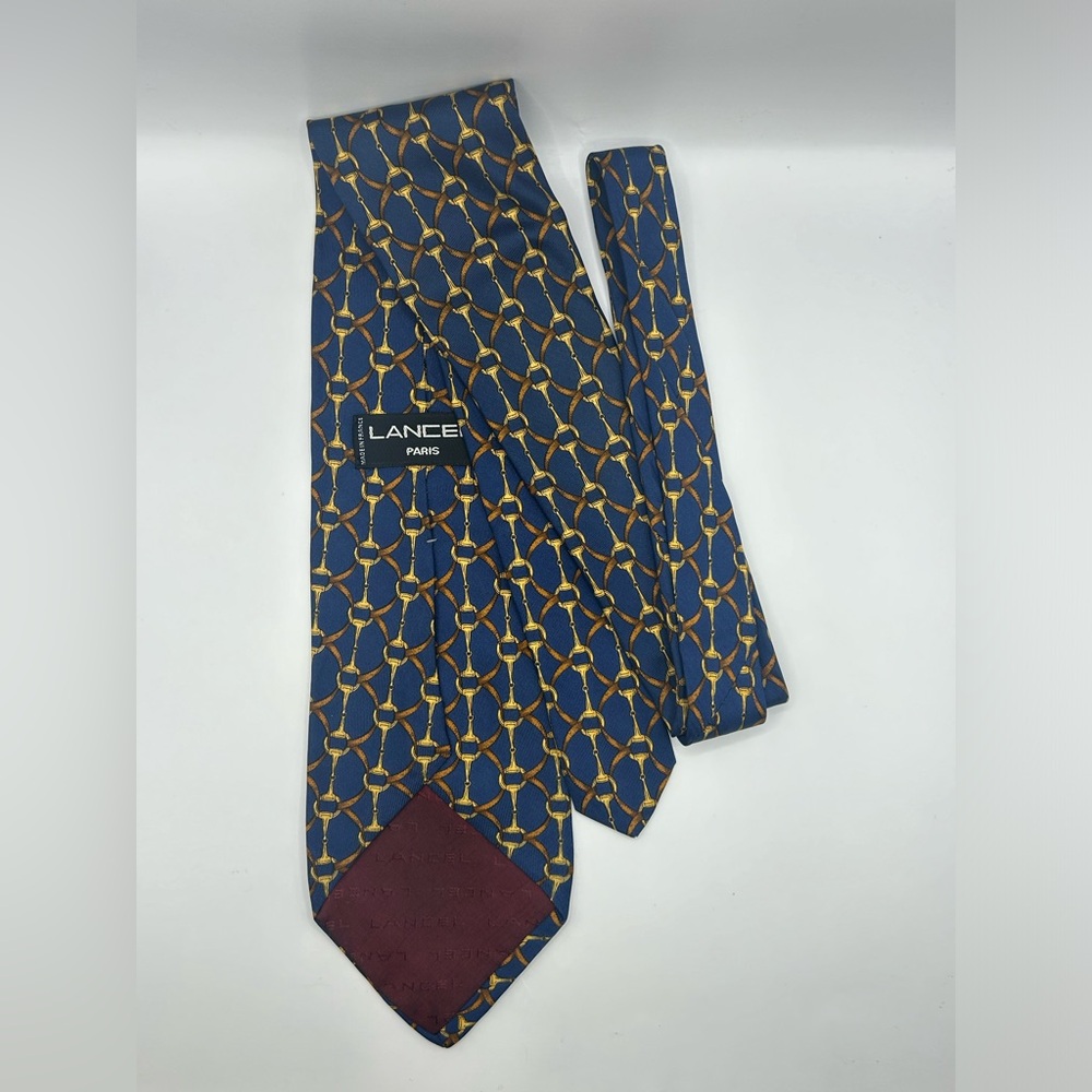 Lancel Paris Monogram Logo Silk Tie